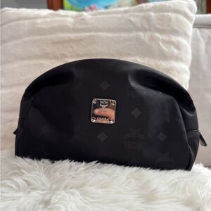 Authentic MCM Black Cosmetic Bag with Silver Logo